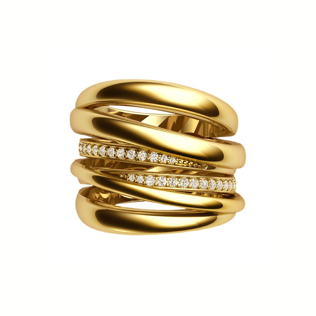 Forcefields Gold and Diamonds Ring