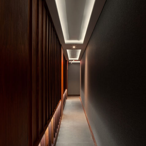 Interior architectural photograph of a high-end restaurant designed by Make_designstudios