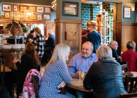Customers drinking at the Hanbury, independent pub in Angel Islington, London.
