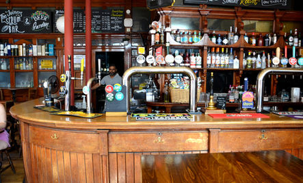 Bar at the Joiners Arms, independent pub in Camberwell, London.