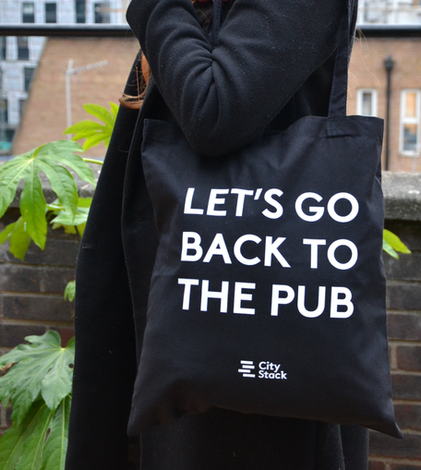 Tote bag LET'S GO BACK TO THE PUB - CityStack