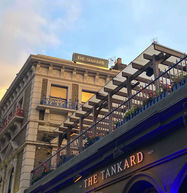 Sunset facade view at the Tankard, independent pub located just next to the Imperial War Museum in Lambeth, South East London.