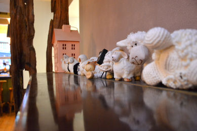 Sheeps decoration at Old China Hand, independent Clerkenwell pub, London.