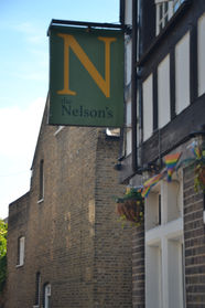 Sign at the Nelson’s, independent LGBTQ+ pub in Hackney, London