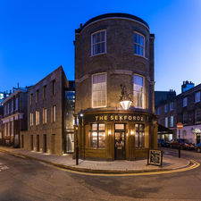 Facade at the Sekforde, independent pub in Clerkenwell, London.