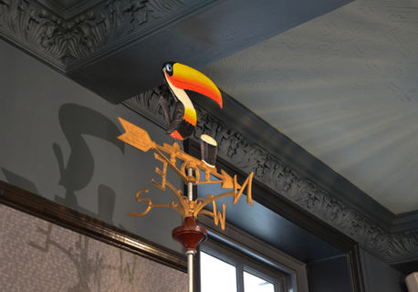 Toucan decoration at the Devereux, independent pub in Central London, Temple