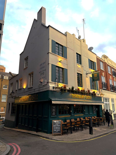 Facade at the Thornbury Castle, independent pub in Marylebone, Central London