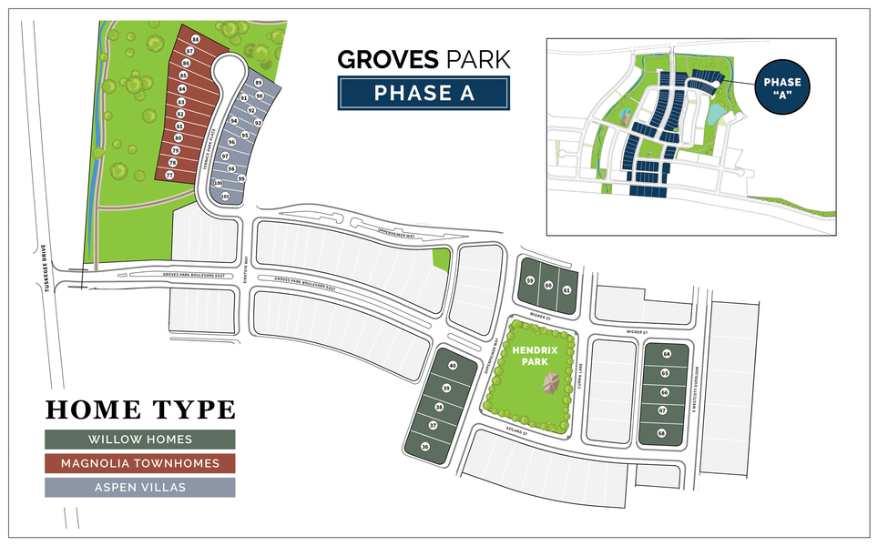 Phase A Lot Map - Groves Park - River Oak Development LLC.