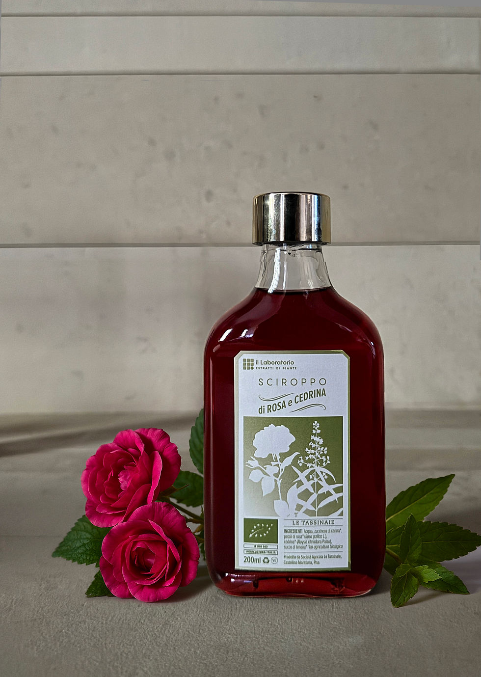 Sirop de rose et de verveine citronnée