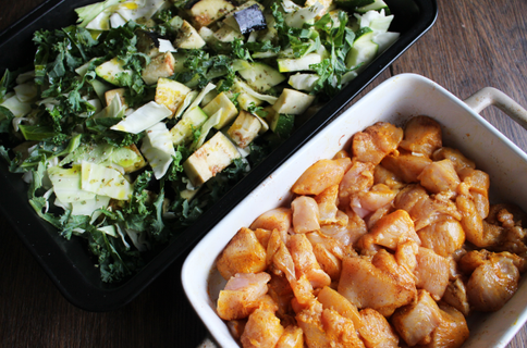 Kylling med ovnsbakte grønnsaker