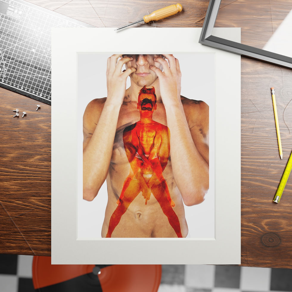 Thumbnail: 'Horned' - Self Portrait Fine Art Print  — Contemporary Nude Back Study