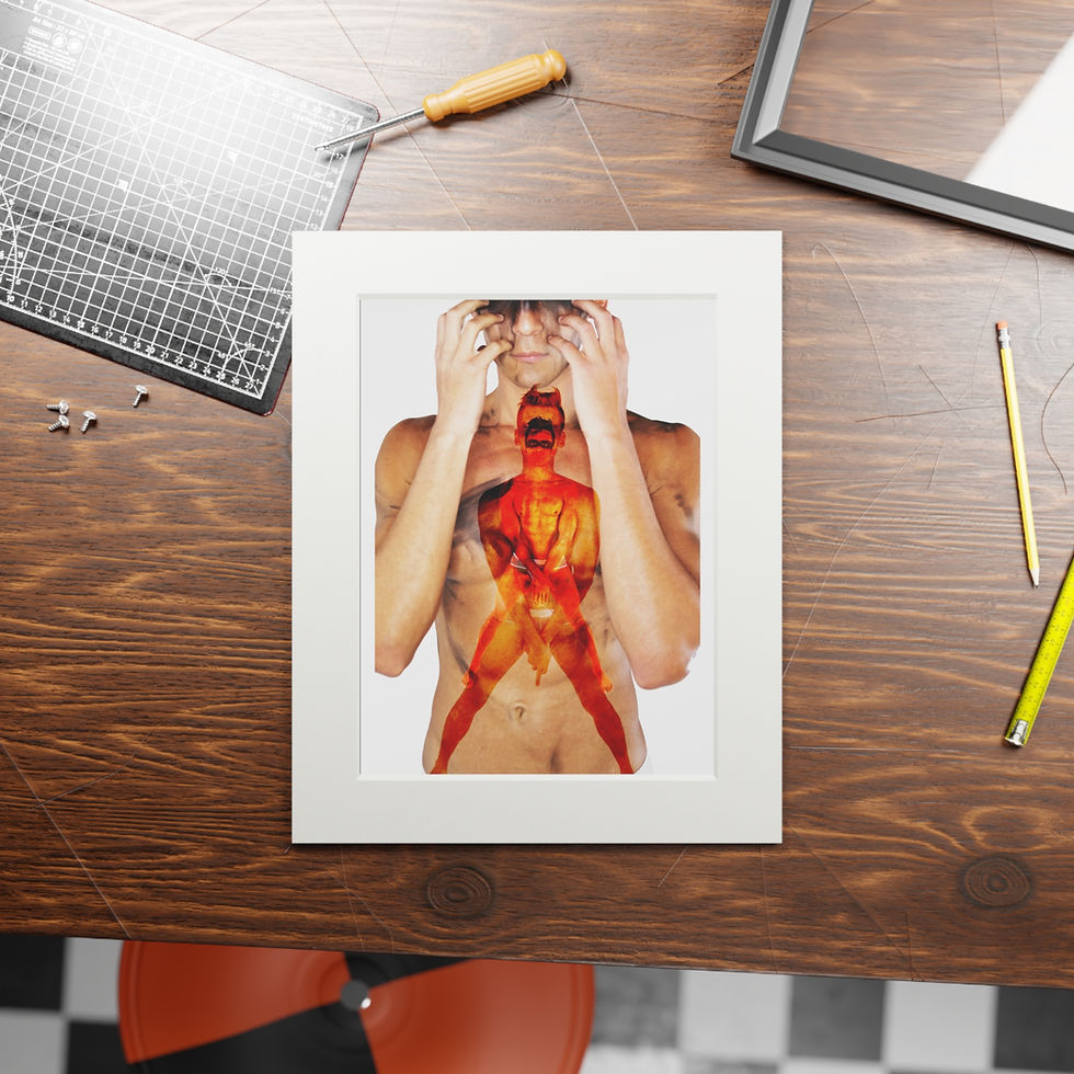Thumbnail: 'Horned' - Self Portrait Fine Art Print  — Contemporary Nude Back Study