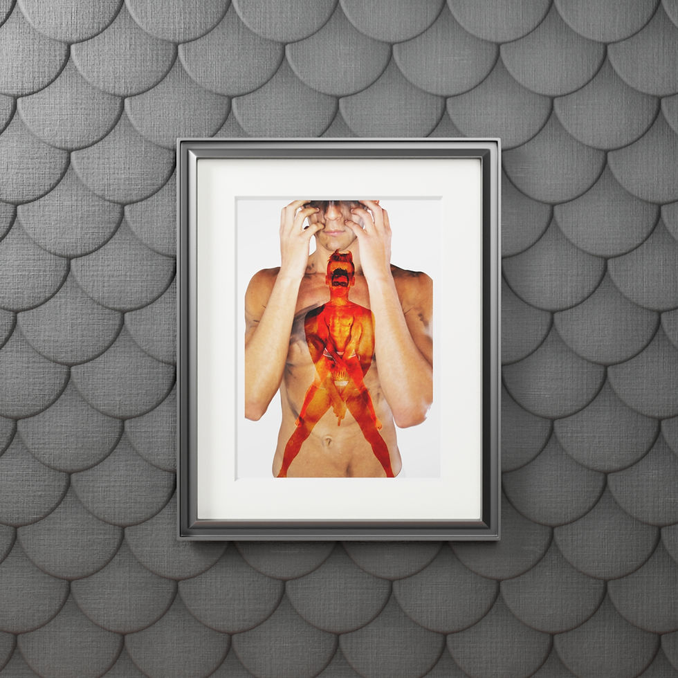 Thumbnail: 'Horned' - Self Portrait Fine Art Print  — Contemporary Nude Back Study