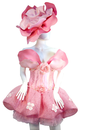 knee length dresses for ladies Baby pink satin ladies dress hat/Shenor Collections