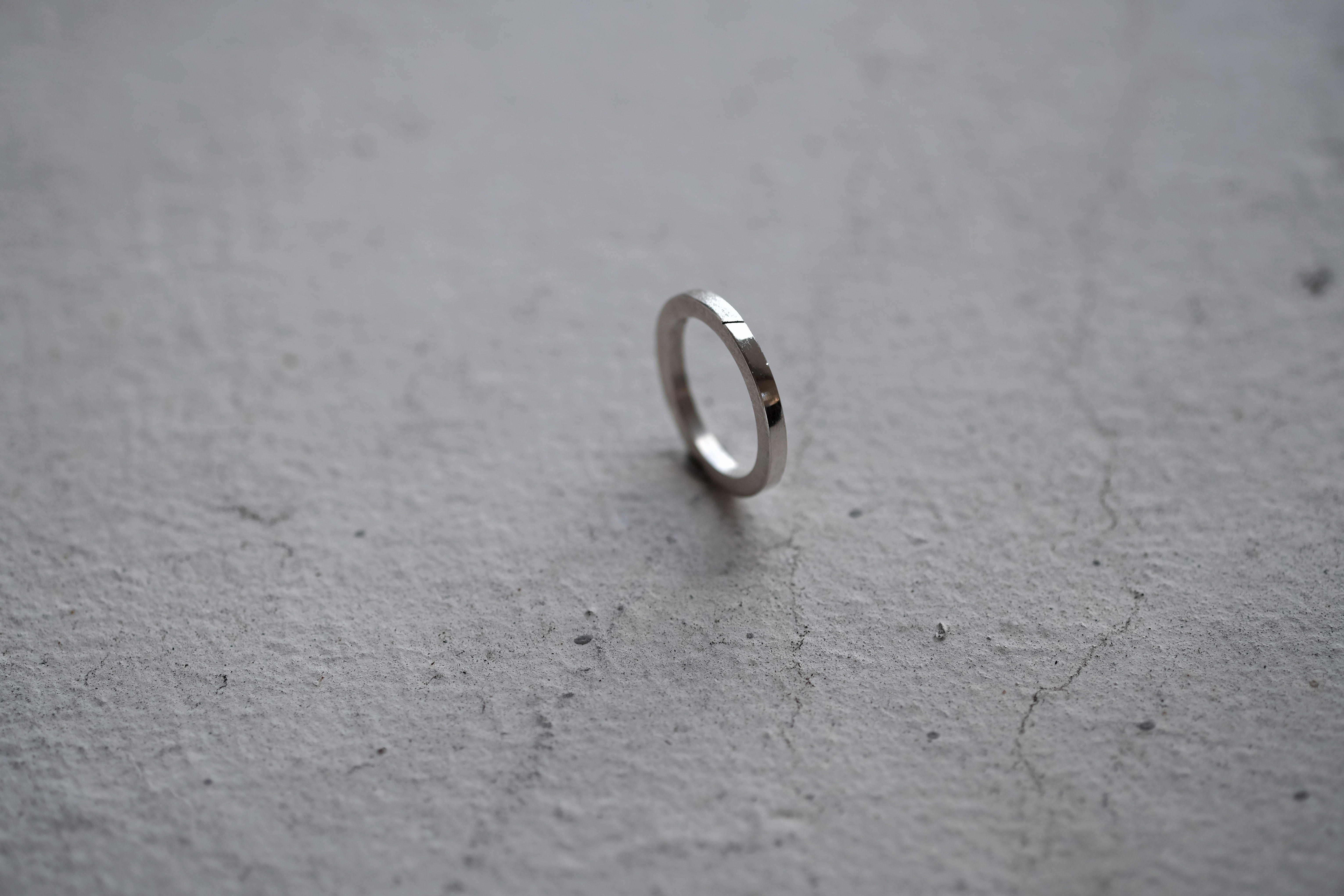 純銀磨沙拼鏡面戒指