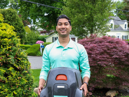Meet the 24-year-old law school dropout who started Long Island’s only silent, self-driving lawn-mowing biz