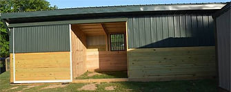Wood and Metal Horse Run In Shed