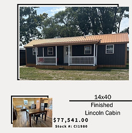Fininished Instock Lincoln Cabin.