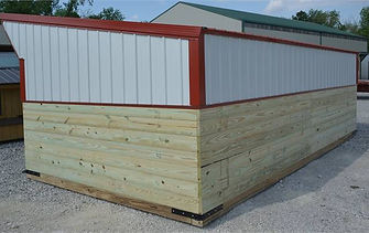 Wood and Metal Horse Run In Shed