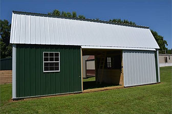 Two Stall Hay Lofted Horse Barn