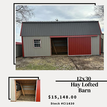 Two Stall Hay Lofted Barn