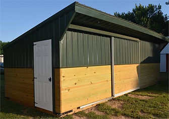 Wood and Metal Horse Run In Shed