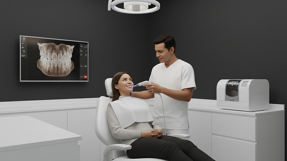 Eye-level view of a dental clinic with advanced digital equipment