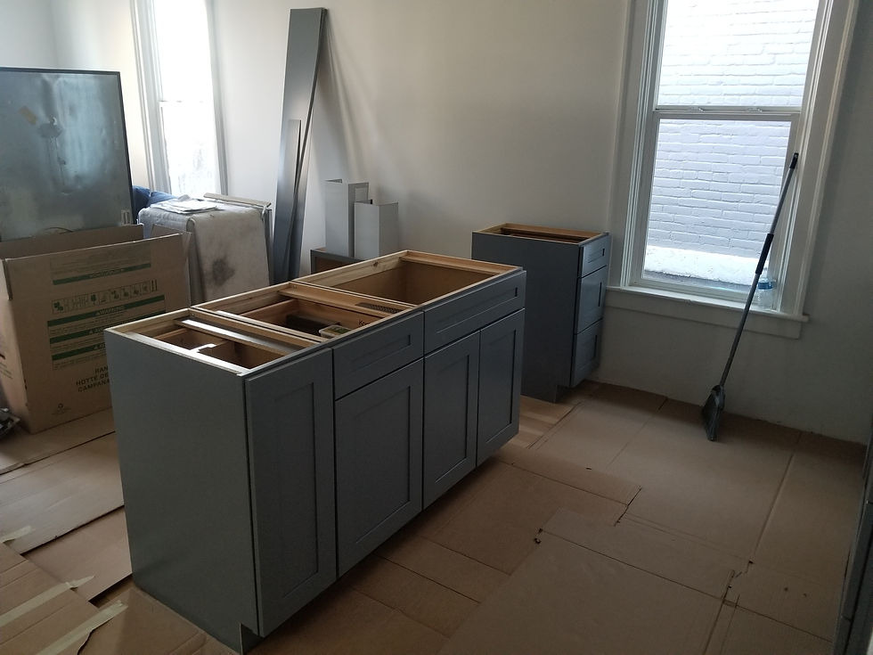 Setting base cabinets