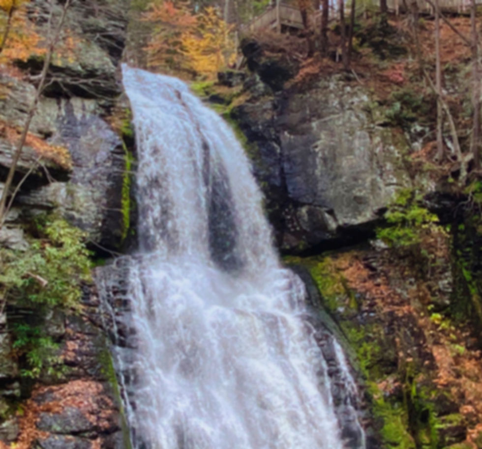 Colorful closeup of Bushkill Falls at the height of Autumn foliage..jpg
