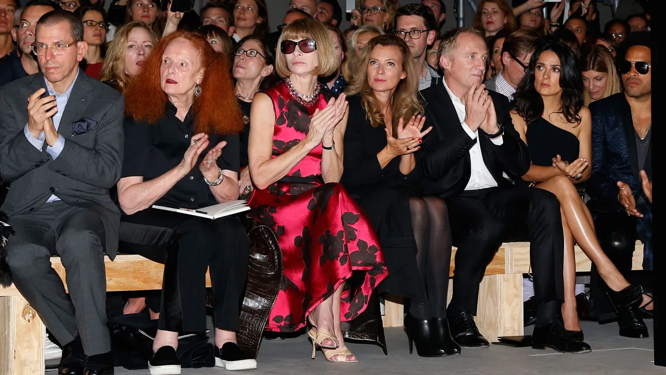 YSL Front row audience, Anna Wintour, Selma Hayak