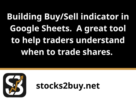 Building Buy/Sell indicator in Google Sheets. A great tool to help traders understand when to trade shares.