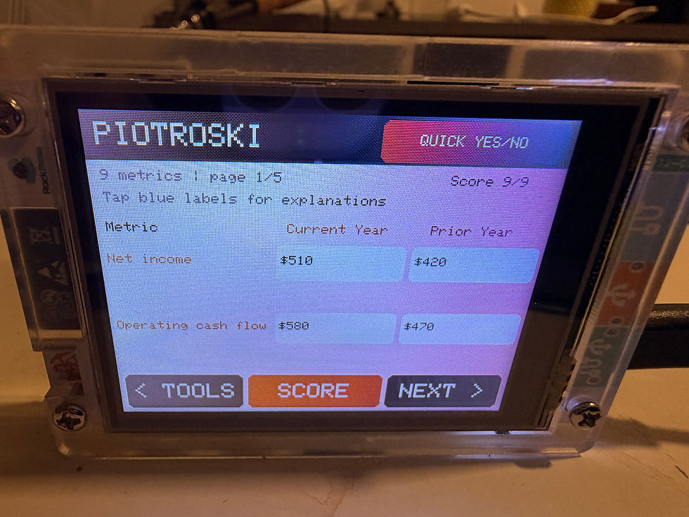Piotroski F-score calculator
