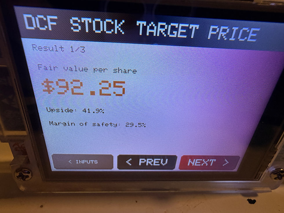 DCF based stock target price calculator