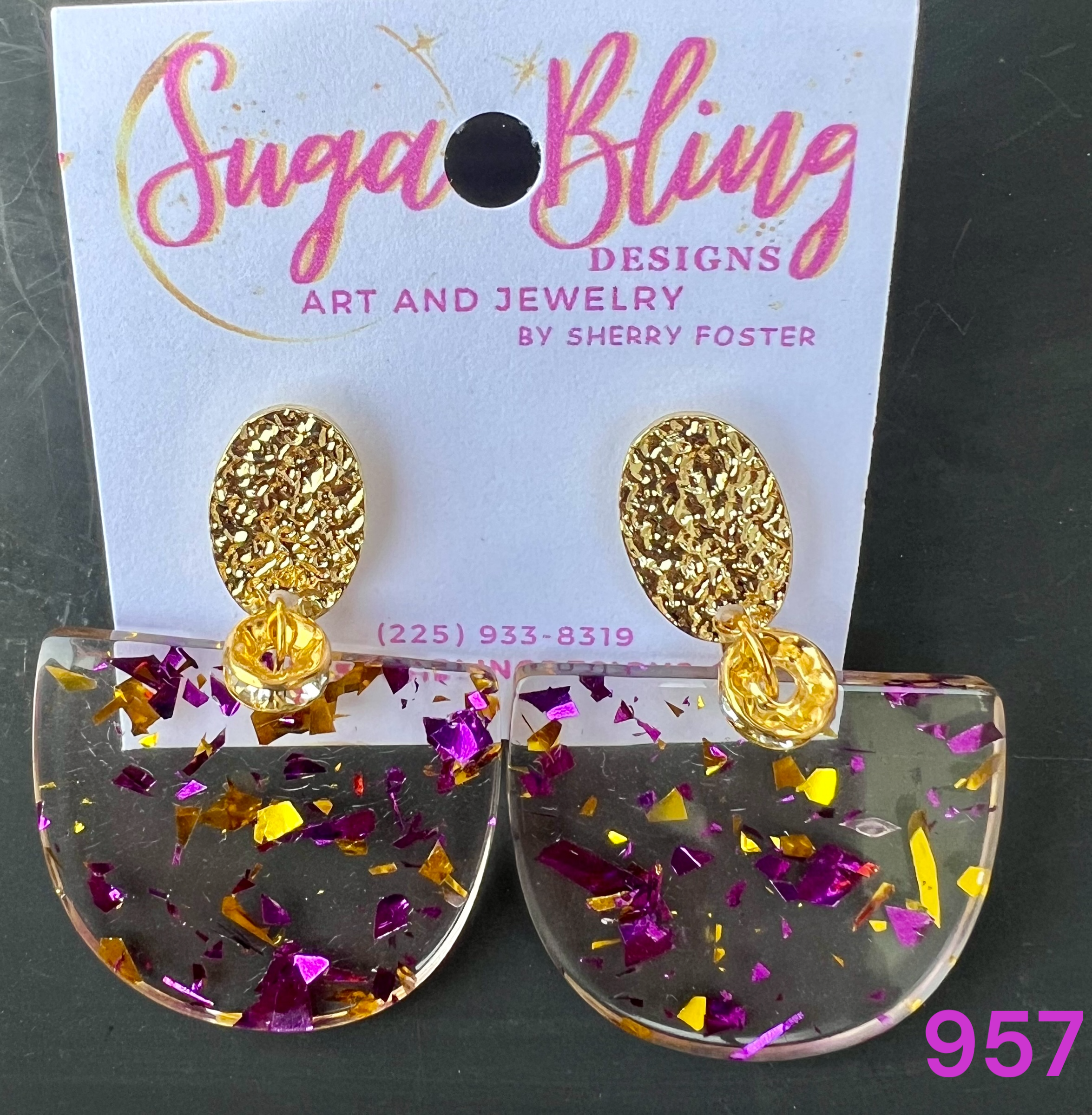 A1 957 Purple and Gold Acrylic Confetti