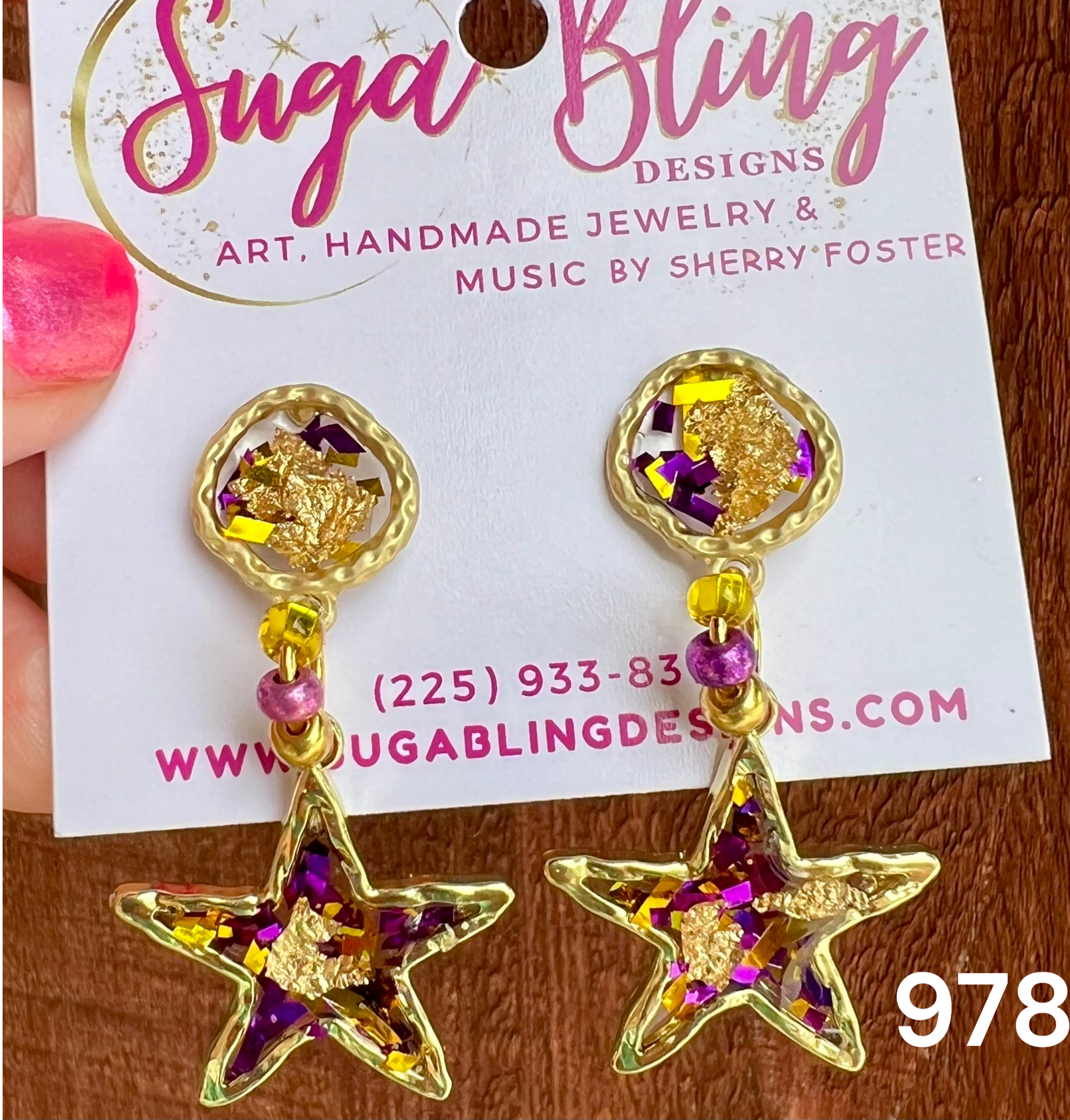 A1 978 Purple and Gold Star Drops