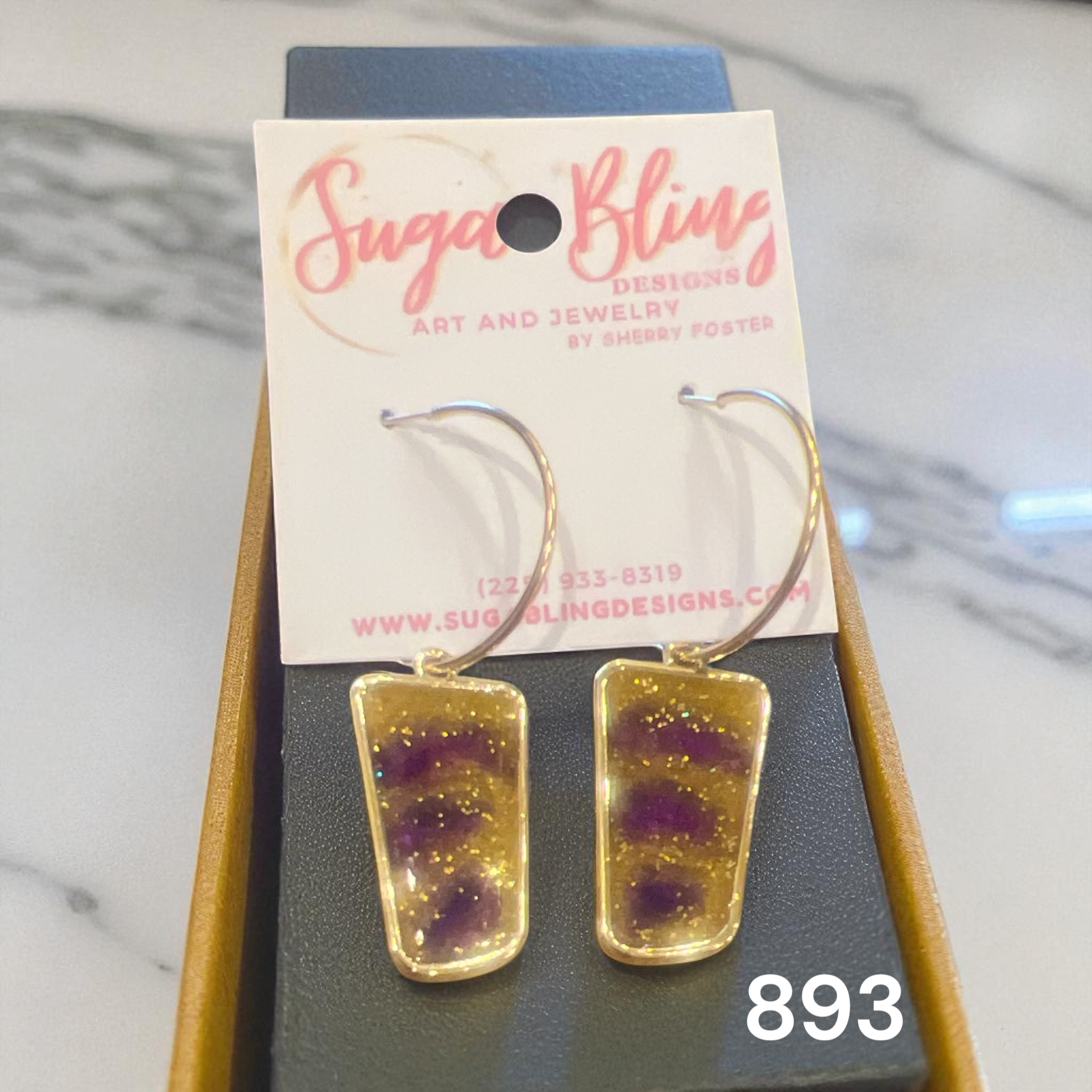 A1 893 Gold and Purple Tiger Resin