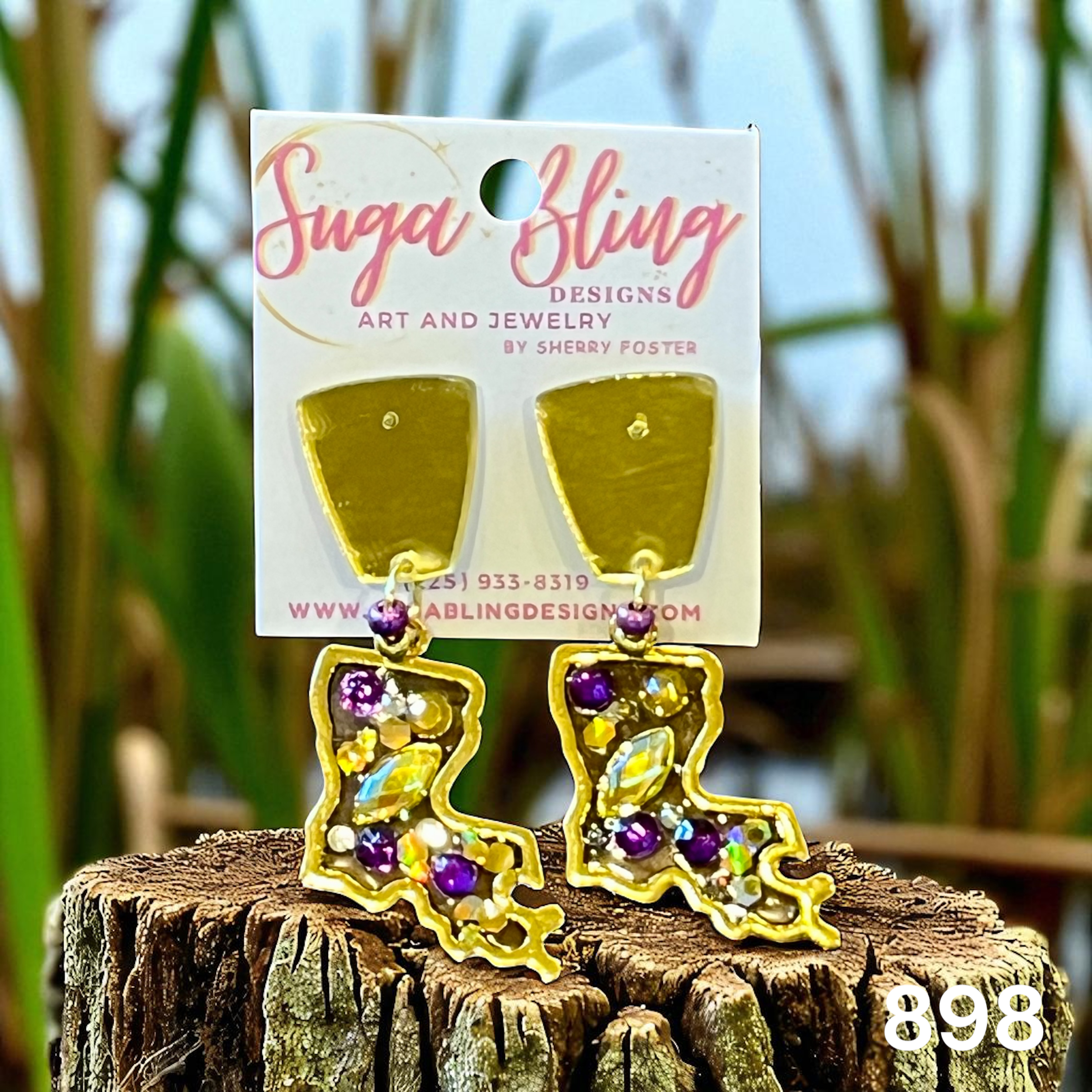 A1 898 Purple and Gold Louisiana Gems
