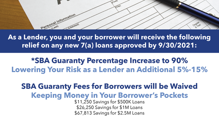 COVID Relief Package Benefits to 7(a) Lending