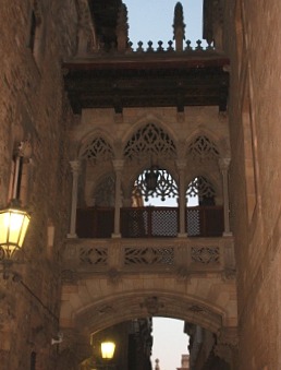 Gothic arch in Barcelona alley
