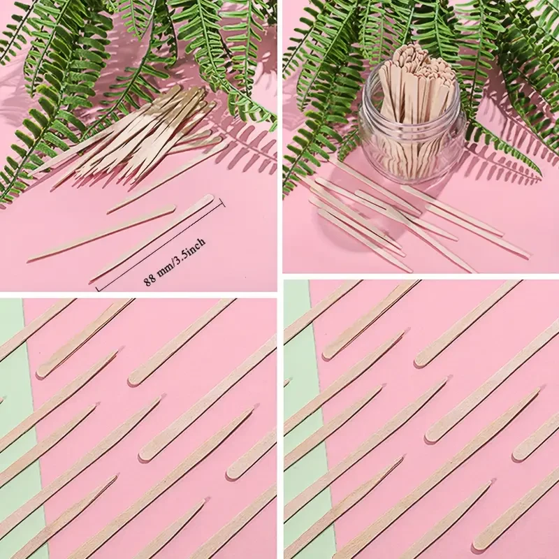 Thumbnail: 200 Pcs Eyebrow Wax Sticks and Applicator Tongue Depressors