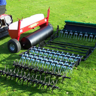 Display of Grass Care Attachments