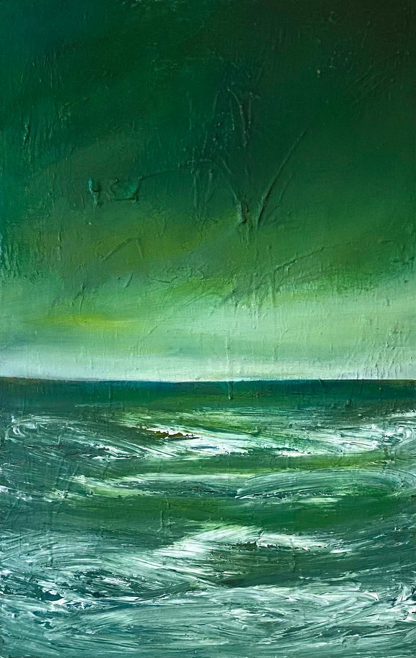 Emerald Storm 19” by 28” Acrylic on canvas