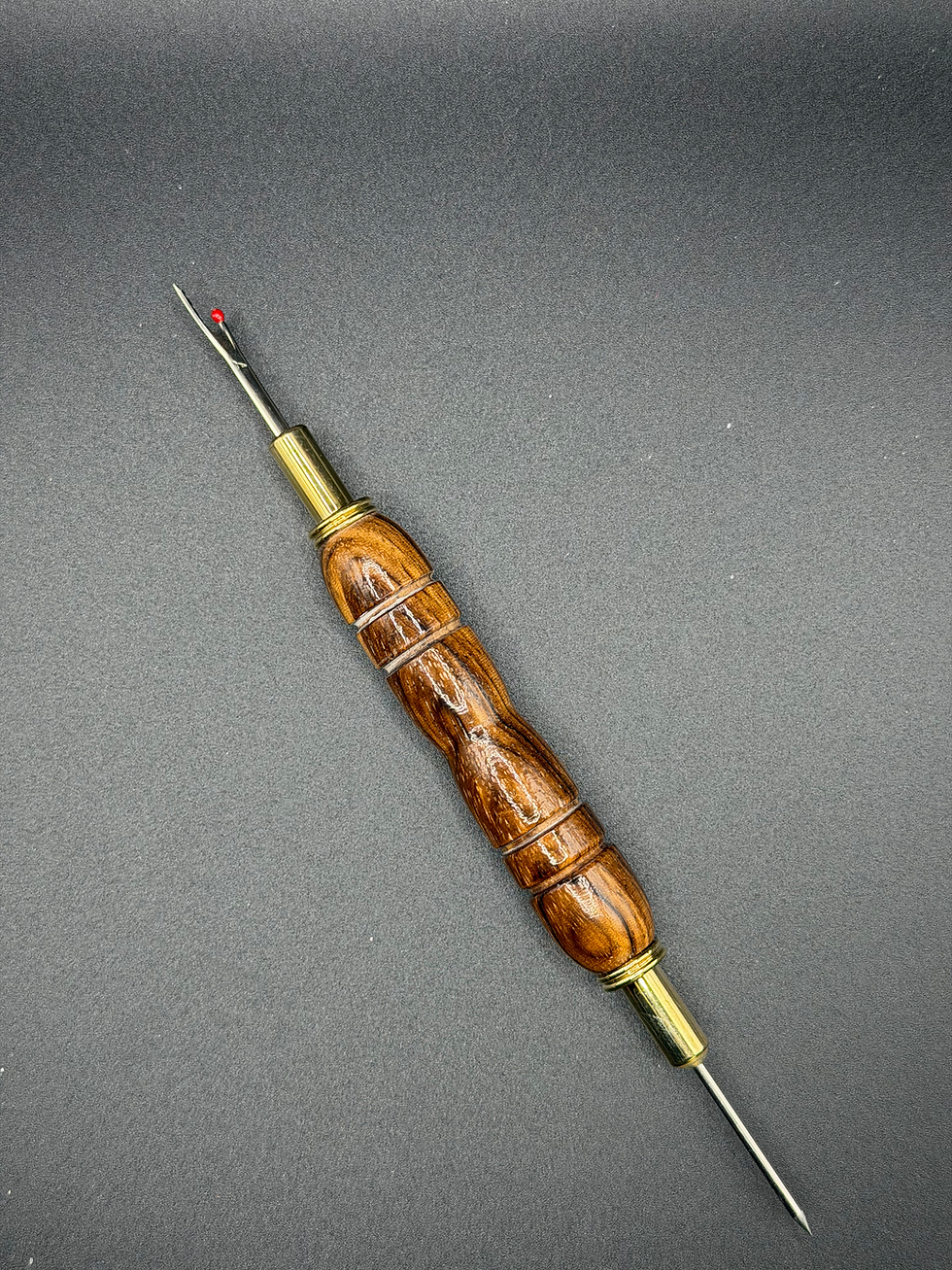 Thumbnail: Wood  With Gold Hand Made Seam Rip and Stiletto