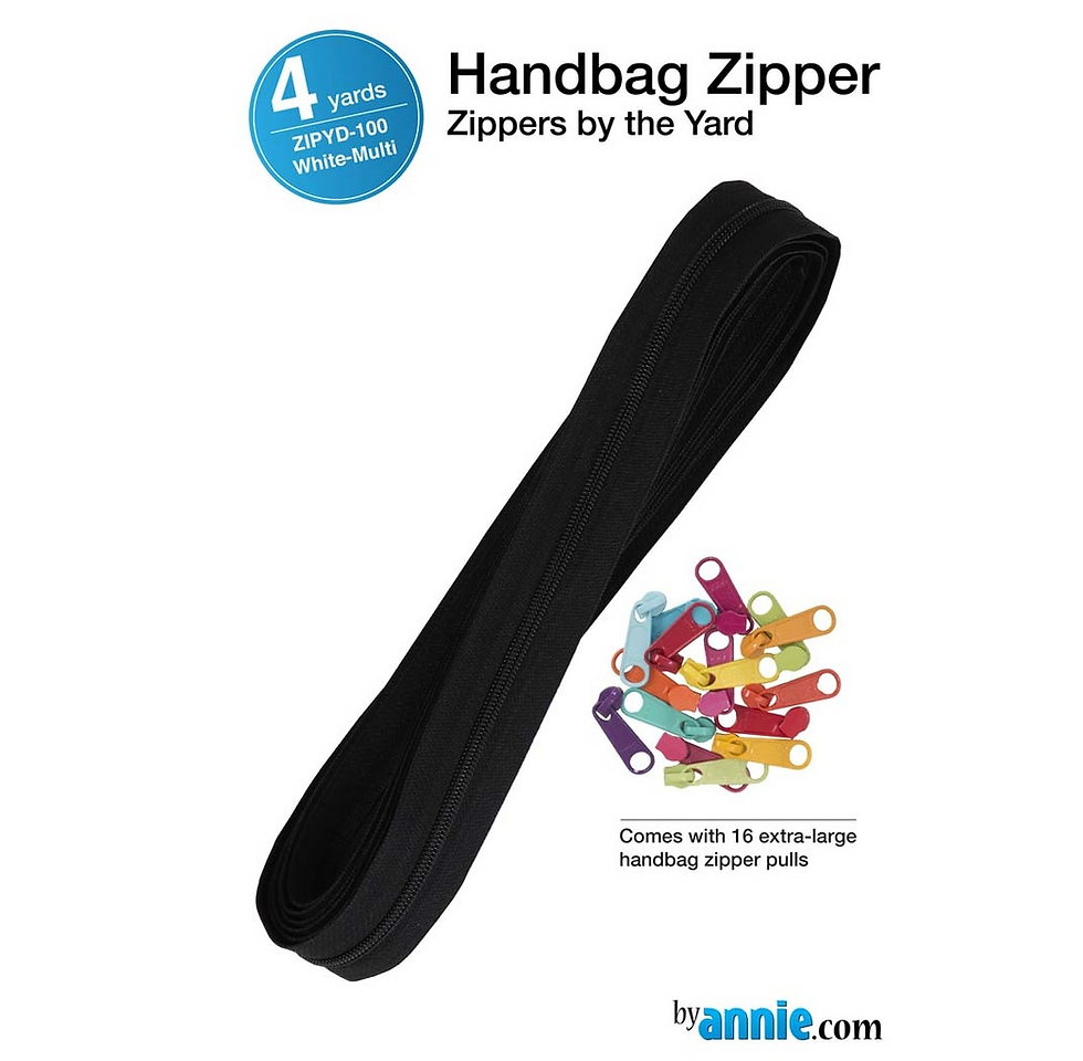 Zippers by the Yard-Black w/Multi Colored pulls