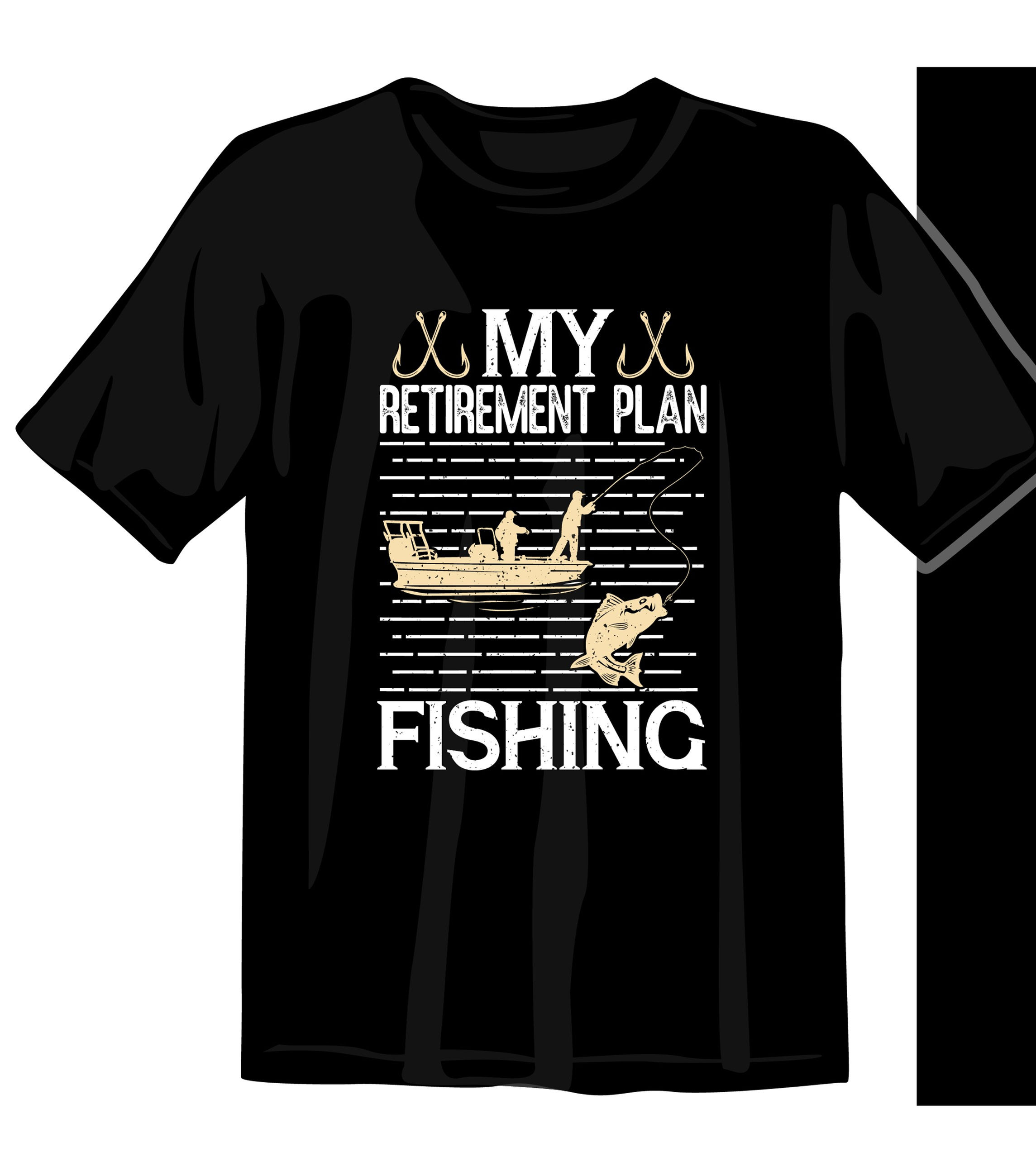 my retirement plan fishing graphic printed t shirts