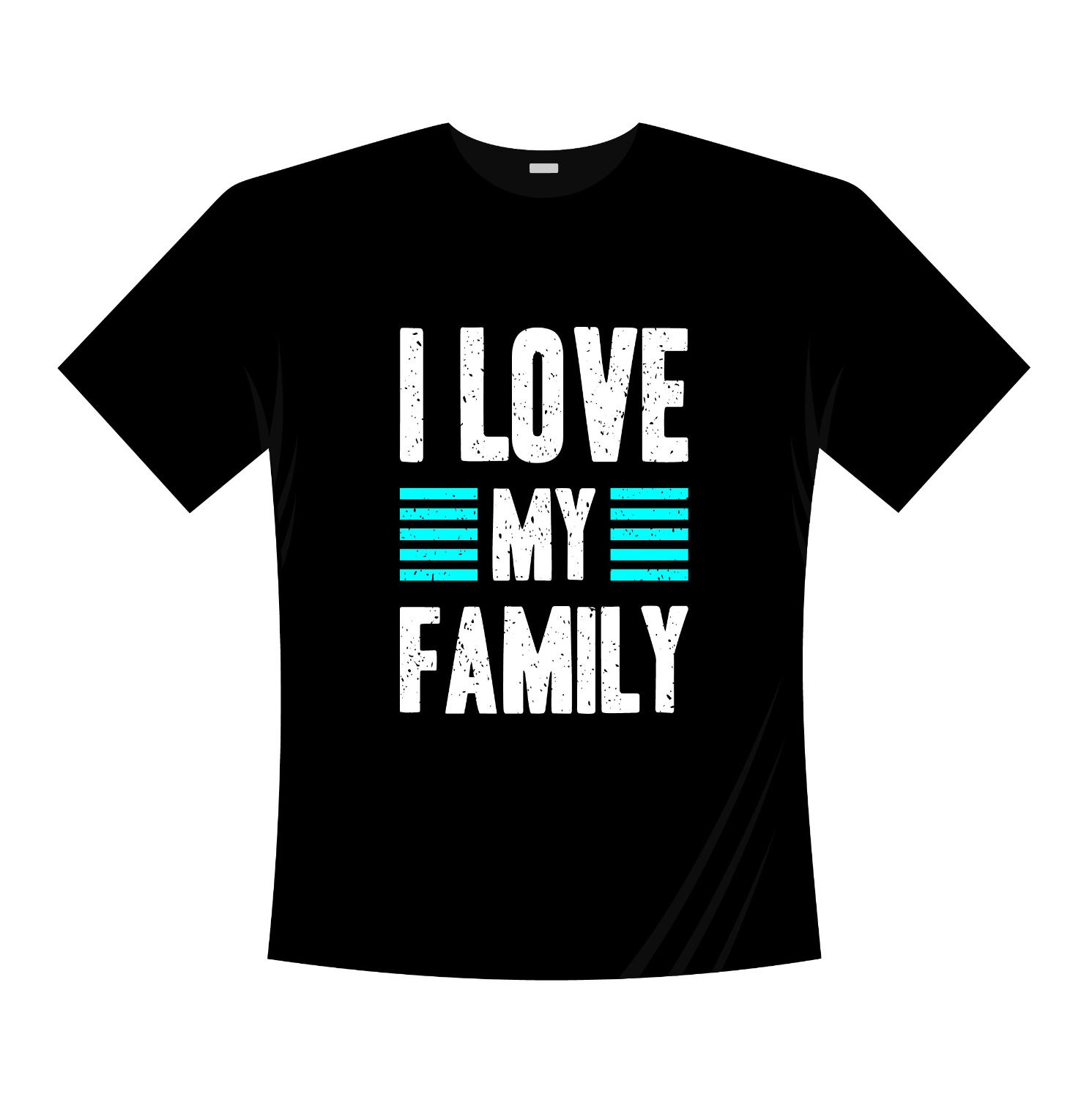 i love my family typography printed t shirts