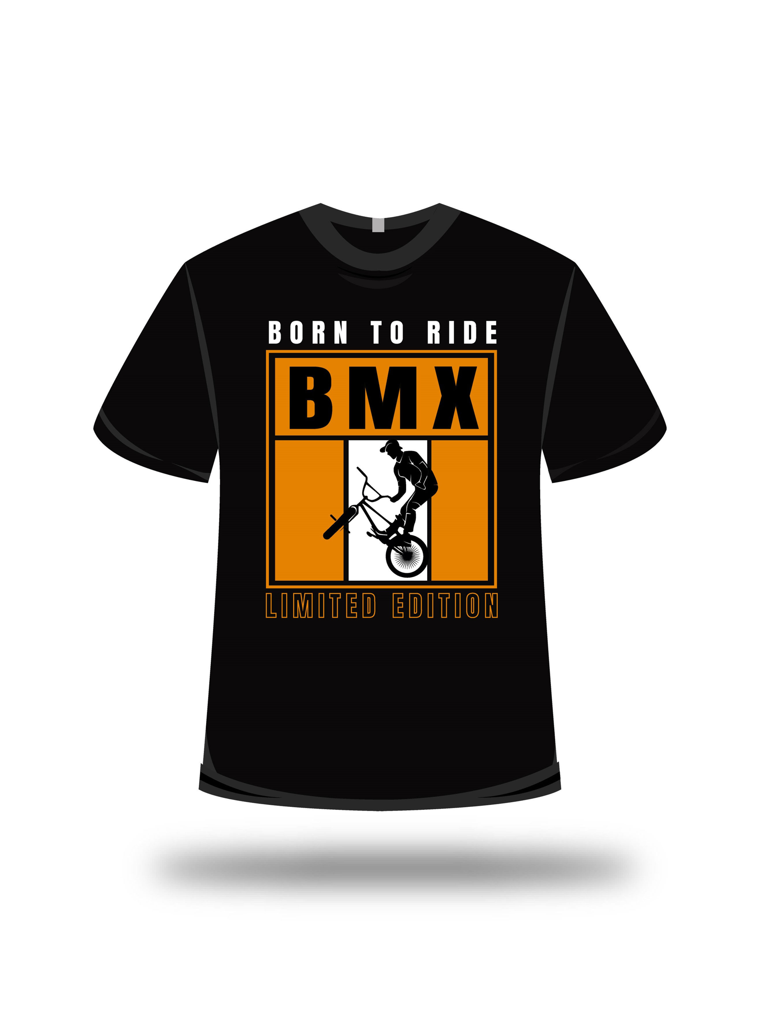 born to ride bmx typography printed t shirts