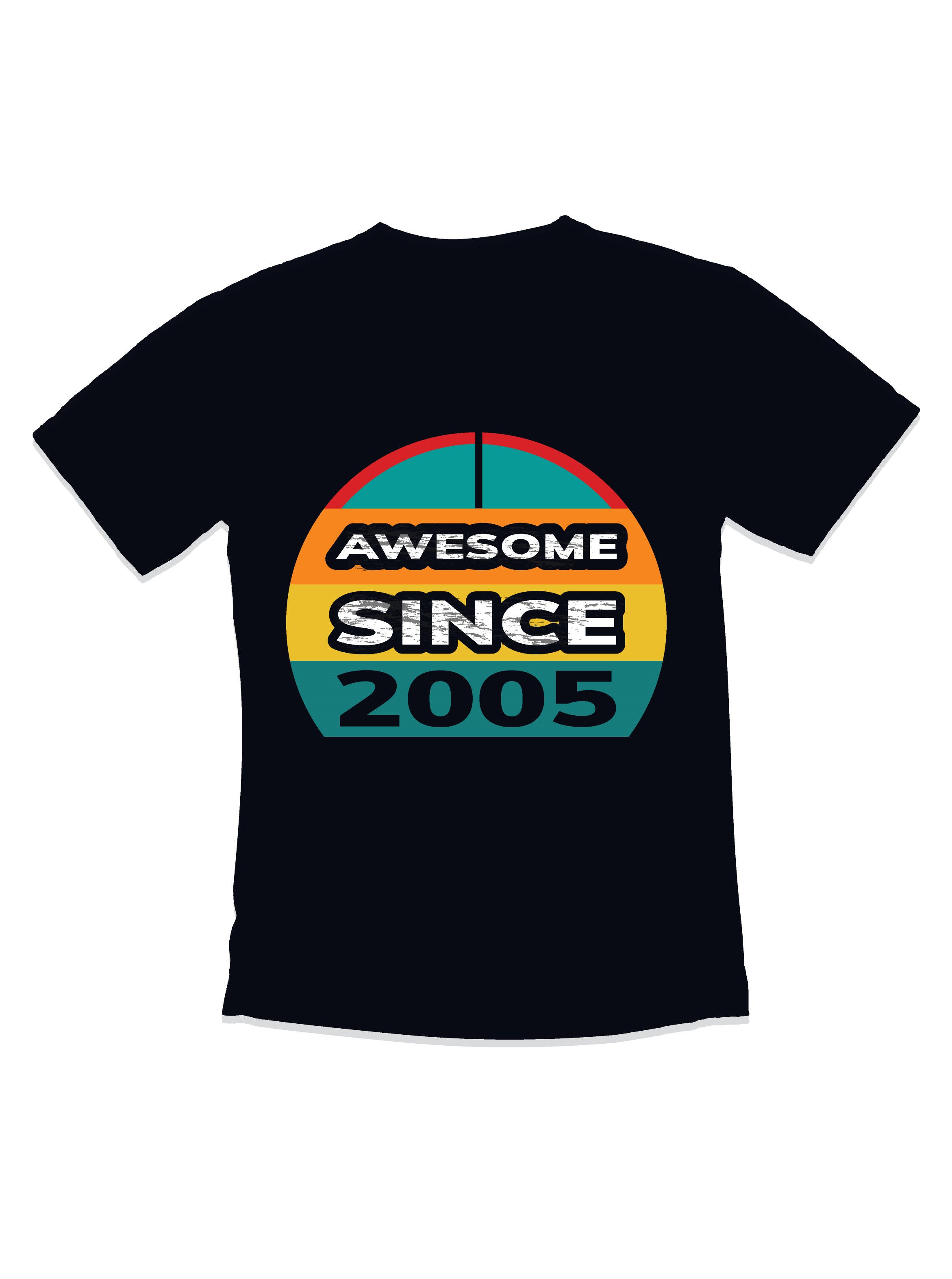 awesome since 2005 birthday typography t shirt