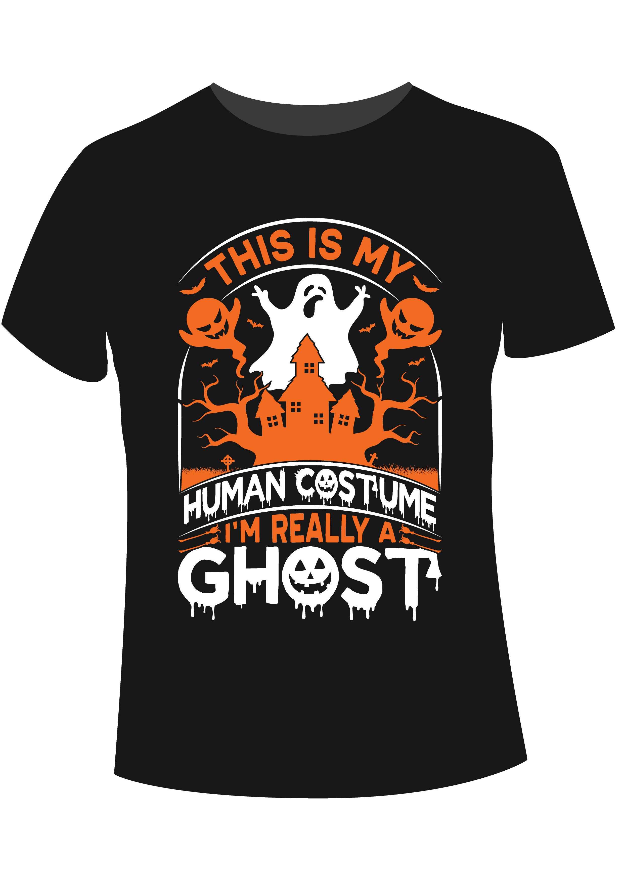 this is my human costume im really ghost typography printed t shirts