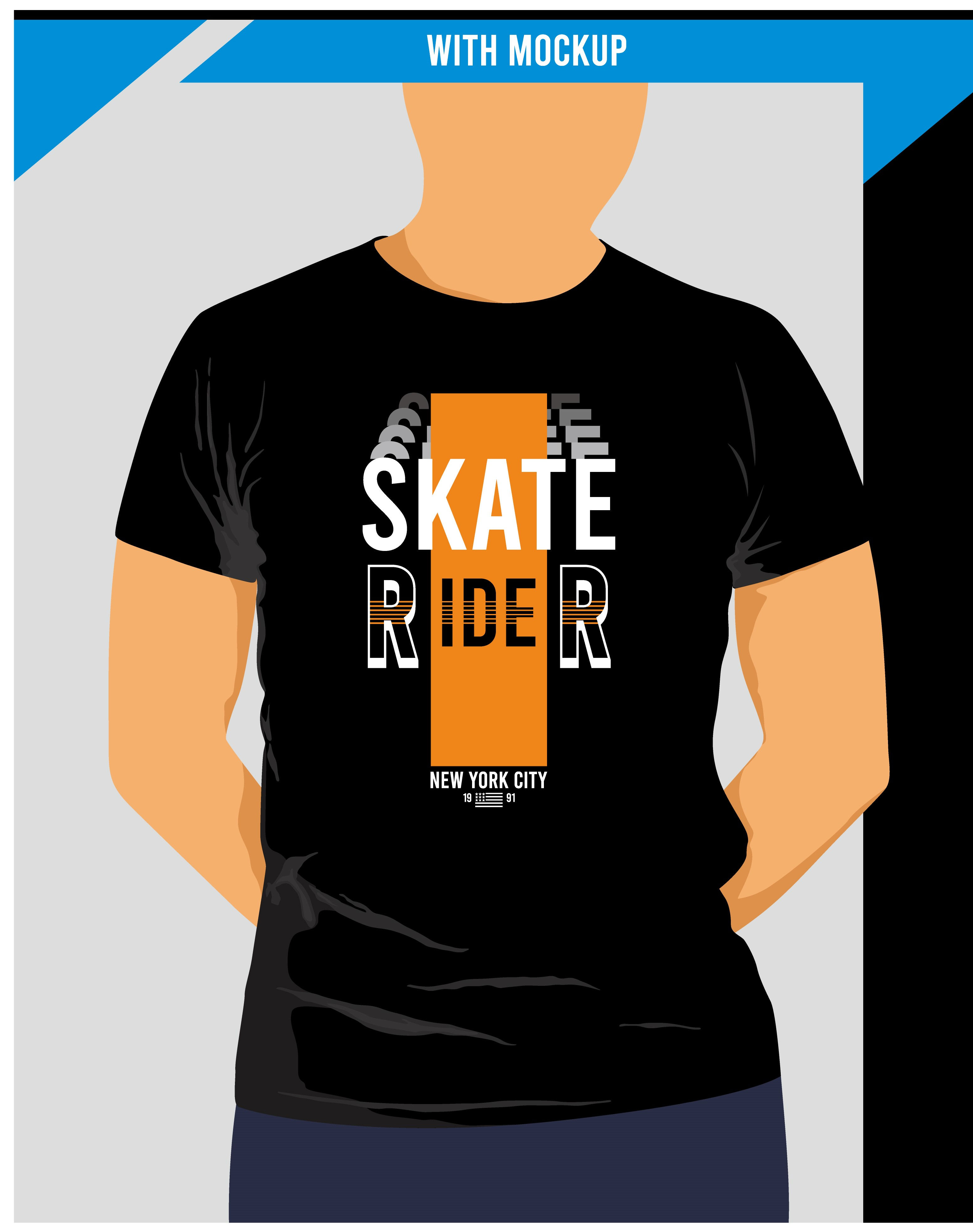 skate rider typography printed t shirts